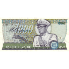 P31 Zaire - 1000 Zaires Year 1985